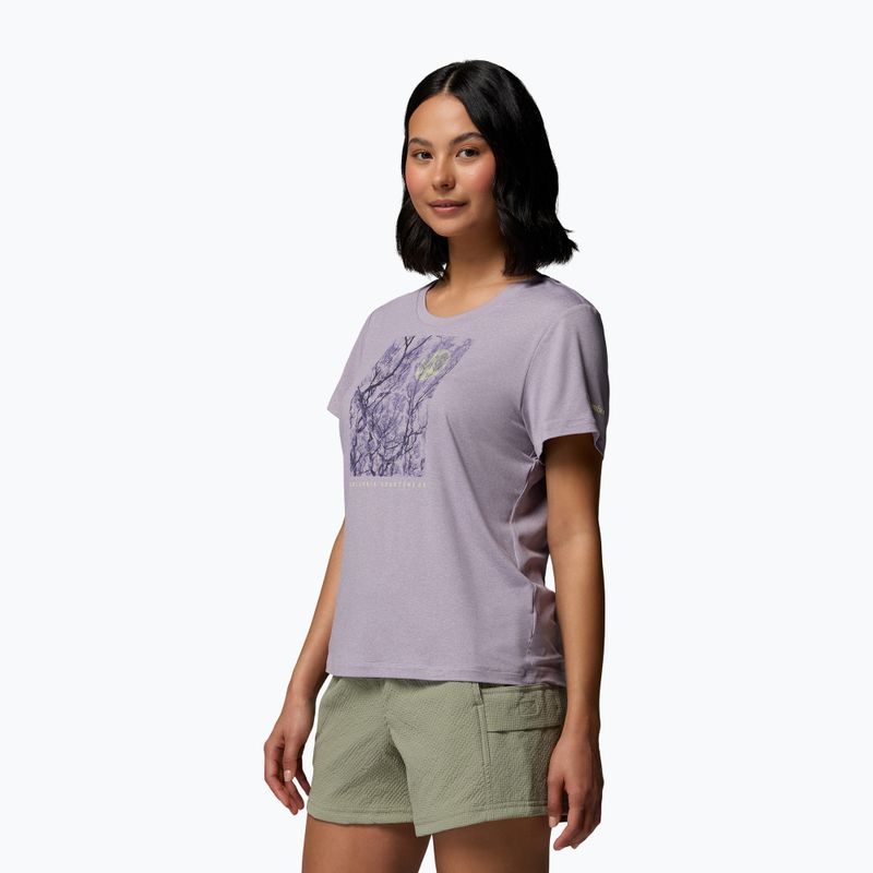 Women's T-shirt Columbia Parsons Point Scoop Tee lavender pearl heather/canopy view 4