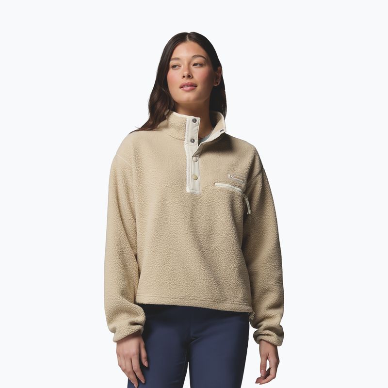 Women's fleece sweatshirt Columbia Helvetia II Cropped Half Snap Fleece ancient fossil/dark stone/chalk 5