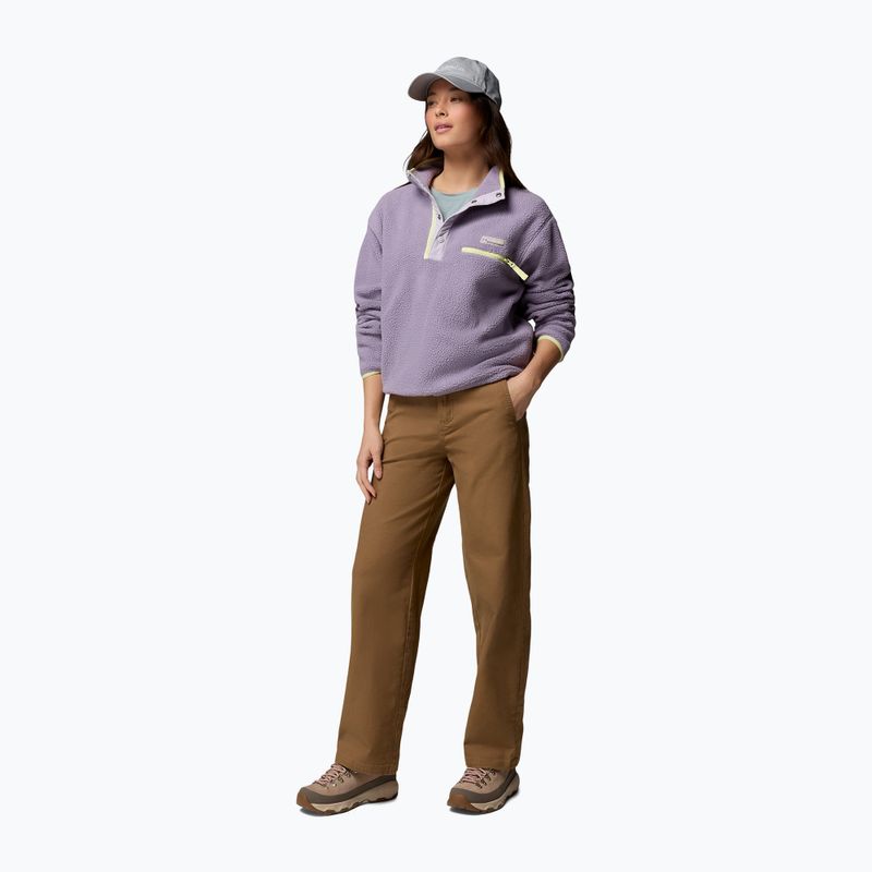 Women's fleece sweatshirt Columbia Helvetia II Cropped Half Snap Fleece shale purple/lavender haze/citron haz 2