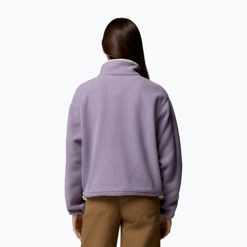 Women's fleece sweatshirt Columbia Helvetia II Cropped Half Snap Fleece shale purple/lavender haze/citron haz 3