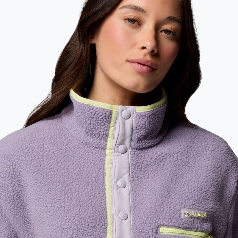 Women's fleece sweatshirt Columbia Helvetia II Cropped Half Snap Fleece shale purple/lavender haze/citron haz 5