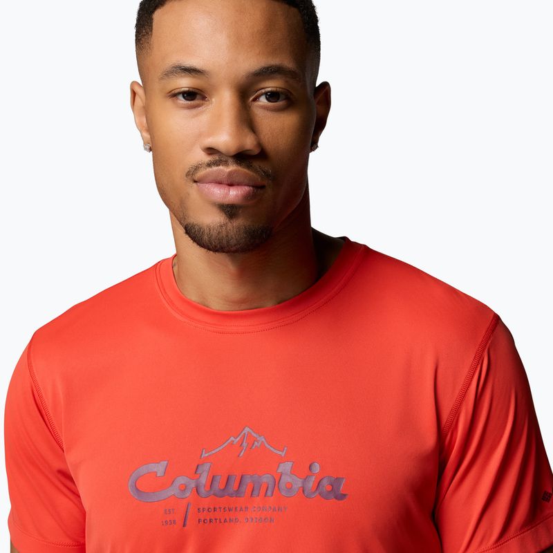 Men's T-shirt Columbia Zero Rules Light Graphic Crew super sonic/scripted peaks 5