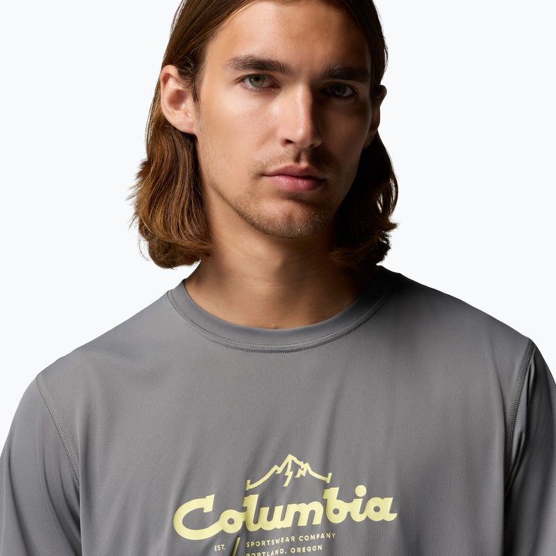 Men's T-shirt Columbia Zero Rules Light Graphic Crew city grey/scripted peaks 5