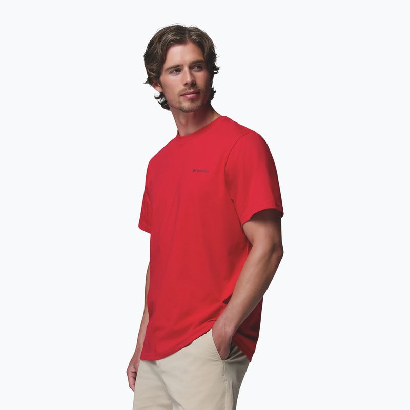 Men's T-shirt Columbia CSC Basic Logo Back Tee mountain red/linework c badge 5