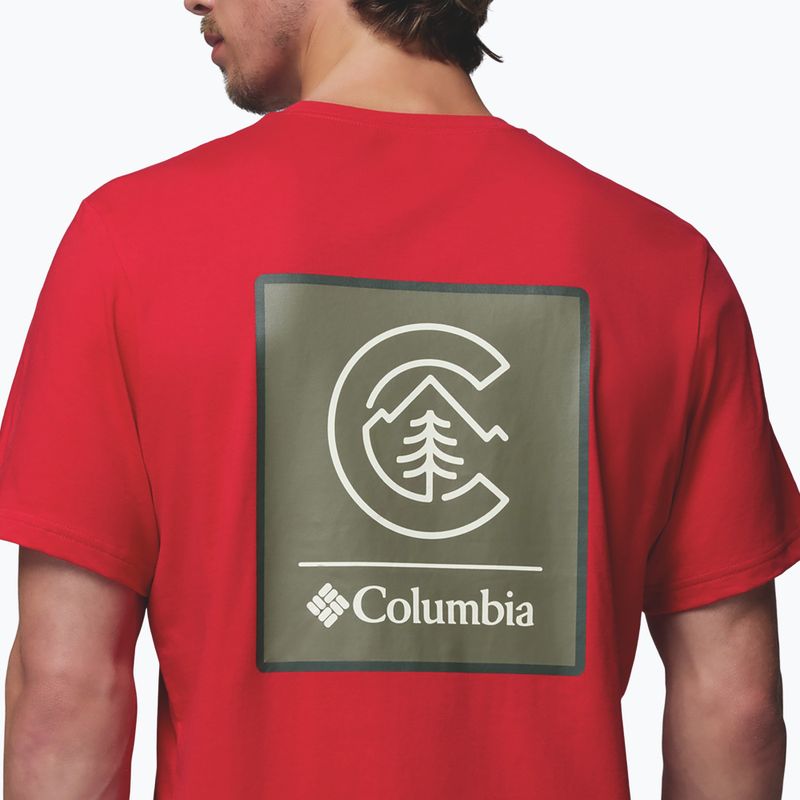Men's T-shirt Columbia CSC Basic Logo Back Tee mountain red/linework c badge 6