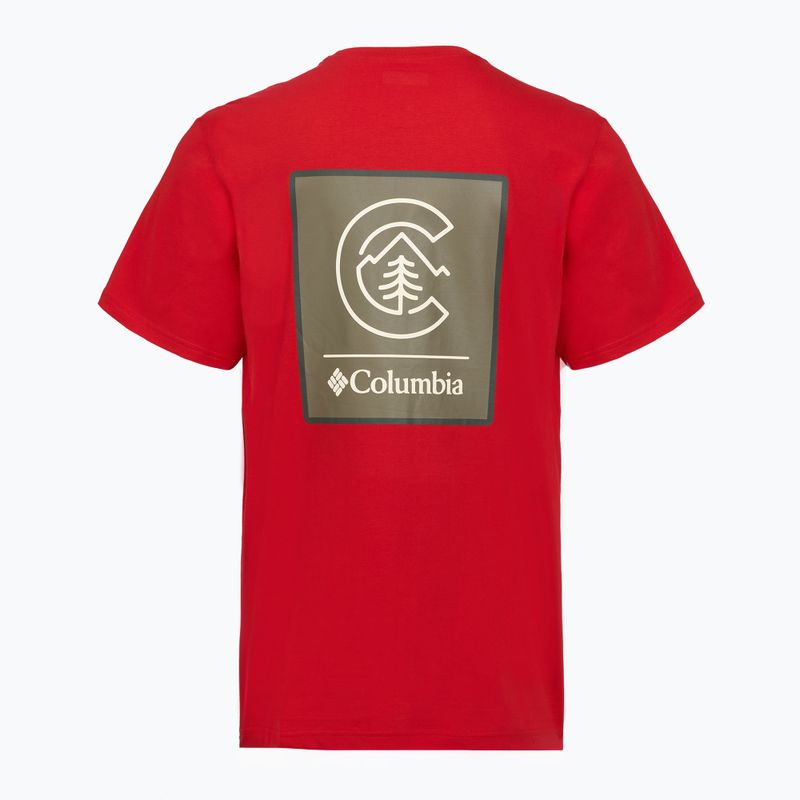 Men's T-shirt Columbia CSC Basic Logo Back Tee mountain red/linework c badge 2