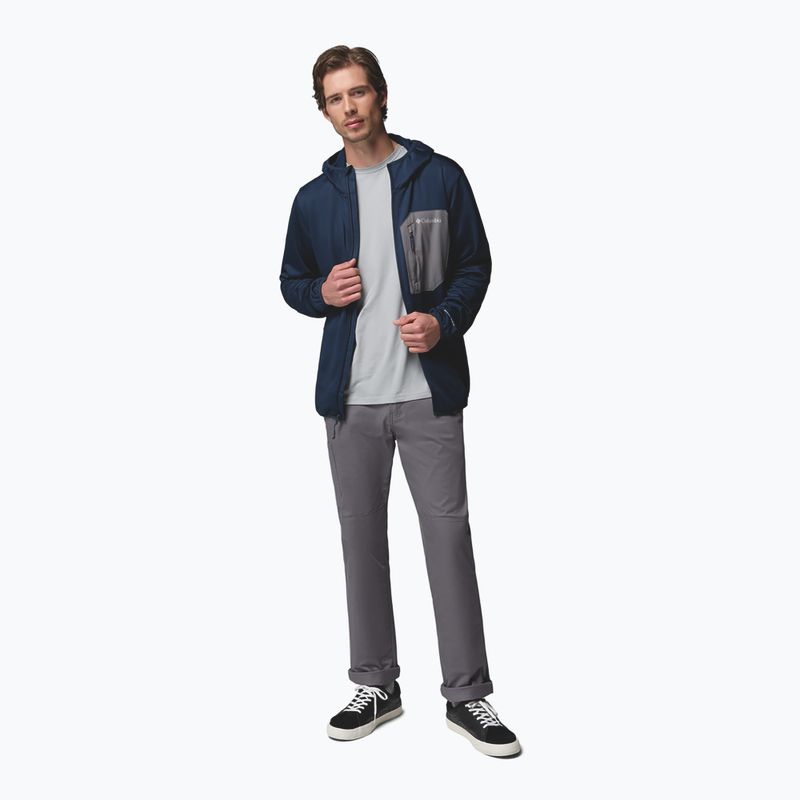 Men's trekking sweatshirt Columbia Tall Heights Hdd Grid Fleece Full Zip collegiate navy/city grey 2