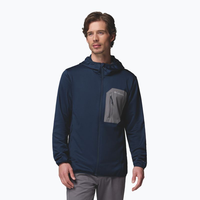 Men's trekking sweatshirt Columbia Tall Heights Hdd Grid Fleece Full Zip collegiate navy/city grey 5