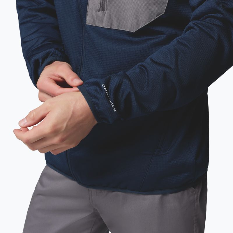Men's trekking sweatshirt Columbia Tall Heights Hdd Grid Fleece Full Zip collegiate navy/city grey 7