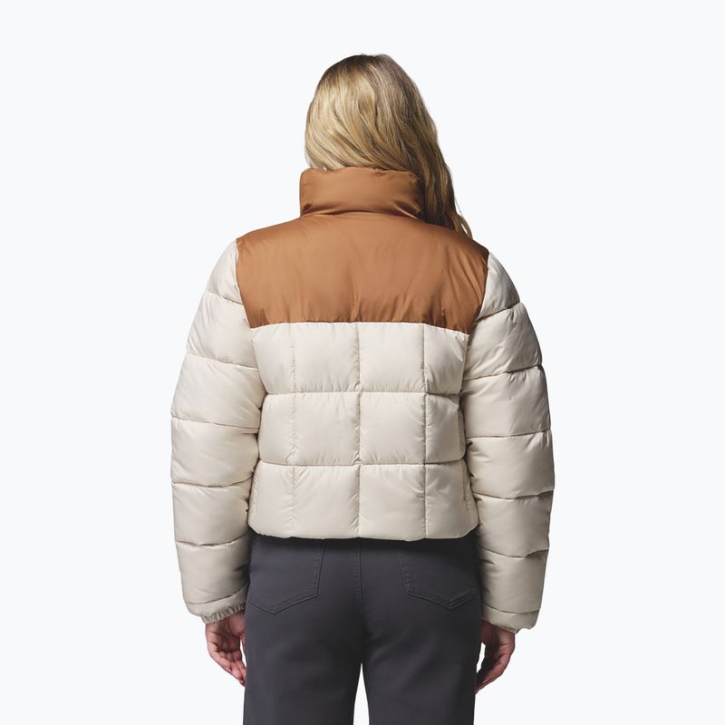 Women's insulated jacket Columbia Puffect III Cropped dark stone/camel brown 3