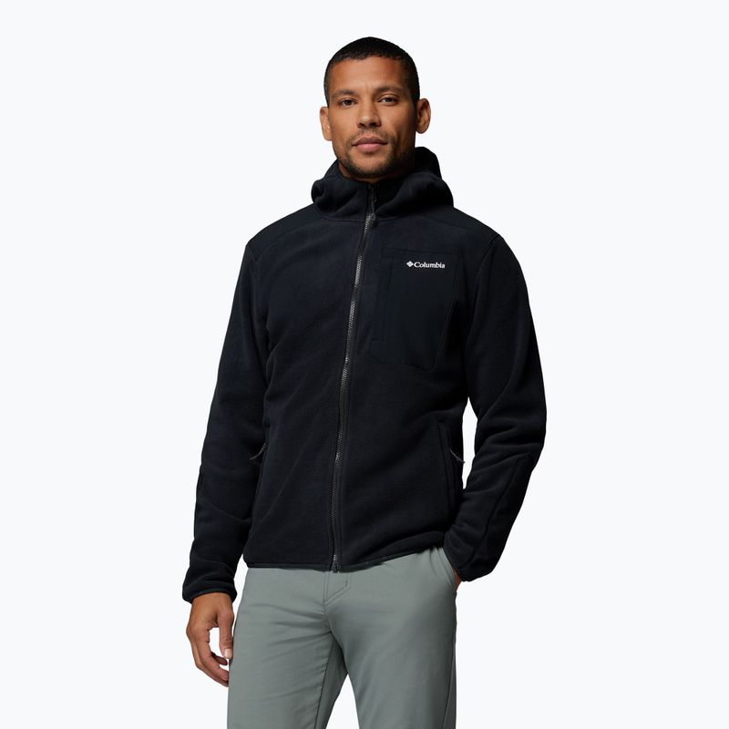 Men's fleece sweatshirt Columbia Pacific Arch 200 Hooded FZ Fleece Black