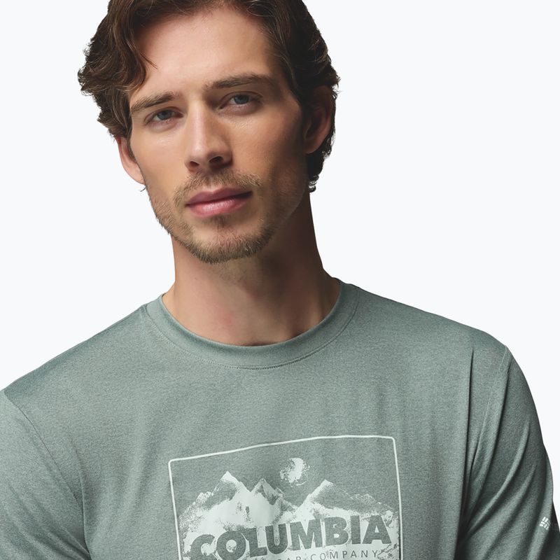 Men's longsleeve Columbia Parsons Point LS Graphic Tee sedona sage heather framed peakscape 5