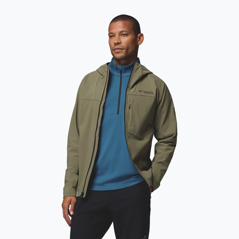 Men's softshell jacket Columbia Tennen Mountain Hooded Softshell stone green 4