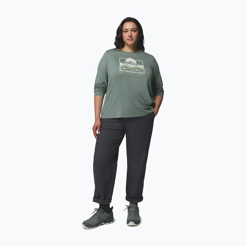 Women's longsleeve Columbia Parsons Point LS Graphic Tee sedona sage heather/all terrain 2