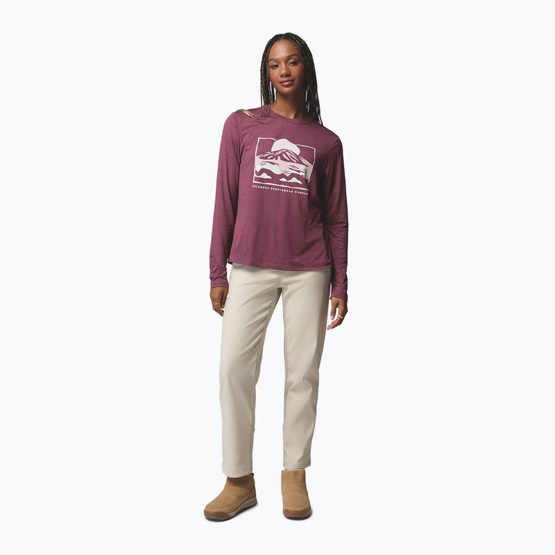 Women's longsleeve Columbia Parsons Point LS Graphic Tee antique mauve heather/all terrain 2