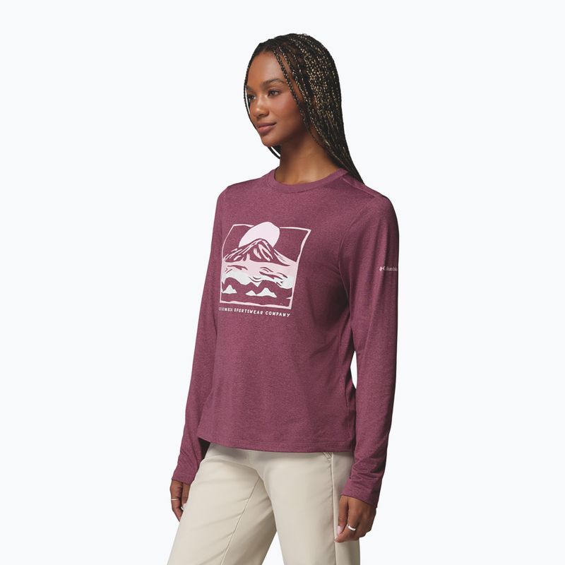 Women's longsleeve Columbia Parsons Point LS Graphic Tee antique mauve heather/all terrain 4