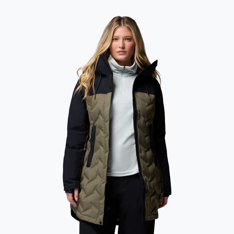 Women's down coat Columbia Mountain Croo III Mid Down stone green/black 5
