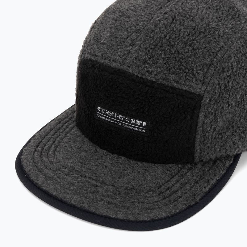 Baseball cap Columbia Creek Side Thermal 5 Panel charcoal heather fleece/black ripstop 3