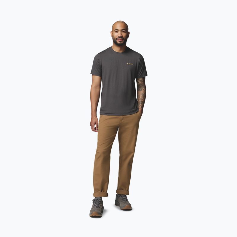 Men's T-shirt Columbia Parsons Point SS Back Graphic Tee black heather blocky banner button 2