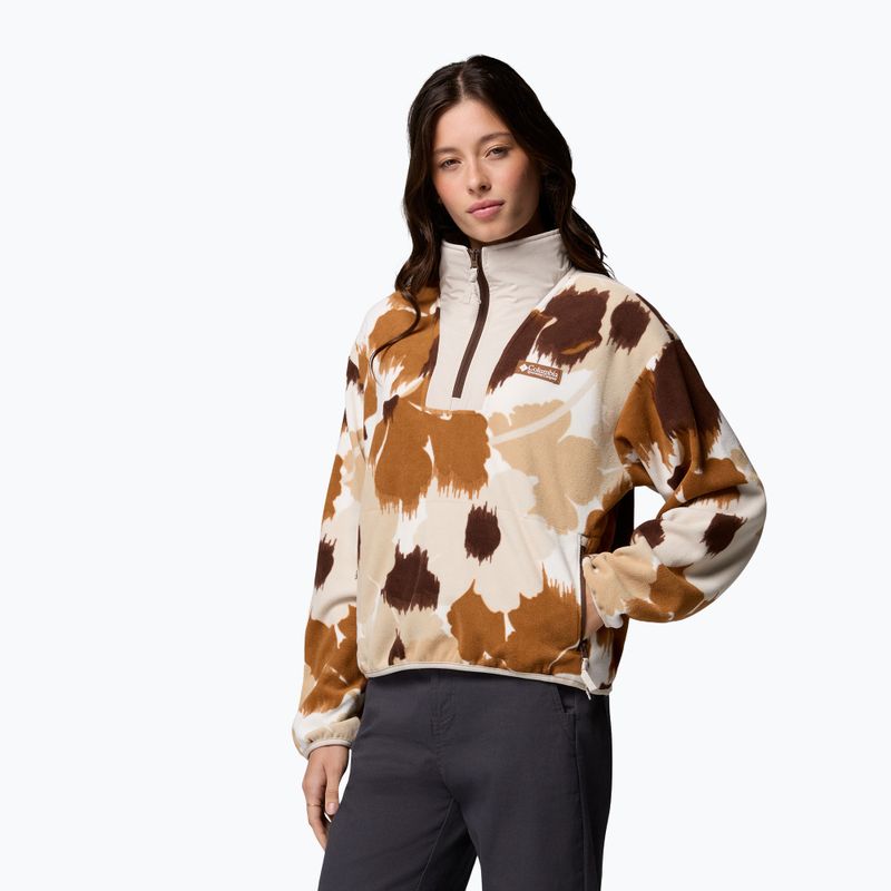 Women's fleece sweatshirt Columbia Sequoia Grove II Printed Half Zip camel brown ikatbloom 4