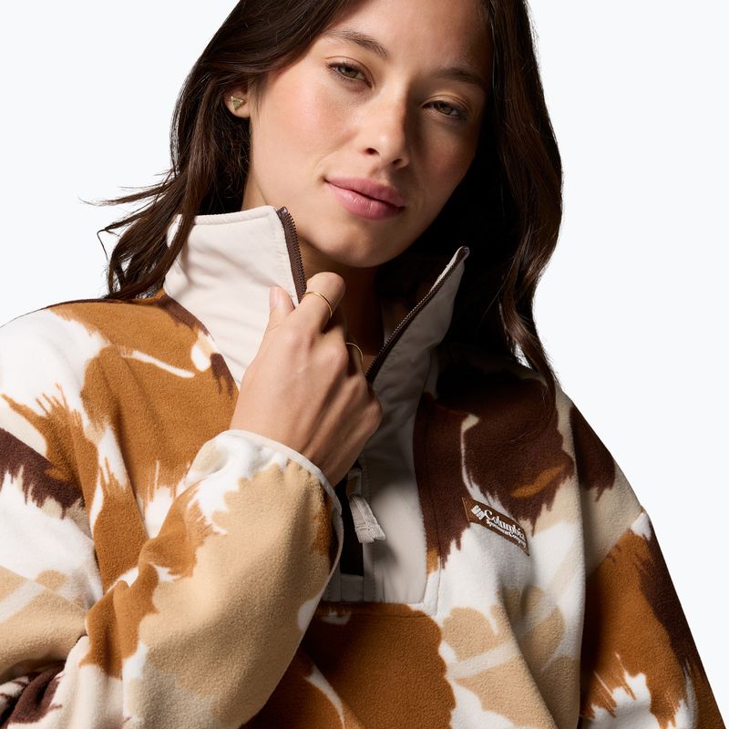 Women's fleece sweatshirt Columbia Sequoia Grove II Printed Half Zip camel brown ikatbloom 5