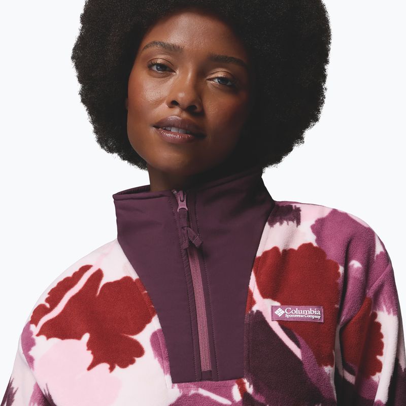 Women's fleece sweatshirt Columbia Sequoia Grove II Printed Half Zip antique mauve ikatbloom 5