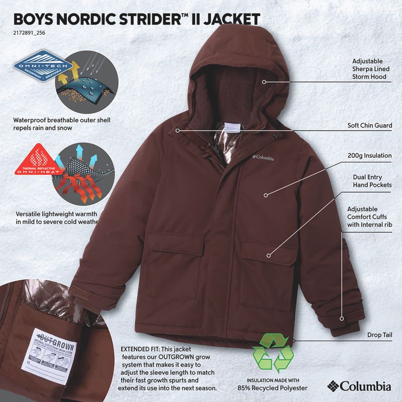 Children's insulated jacket Columbia Nordic Strider III tobacco 4