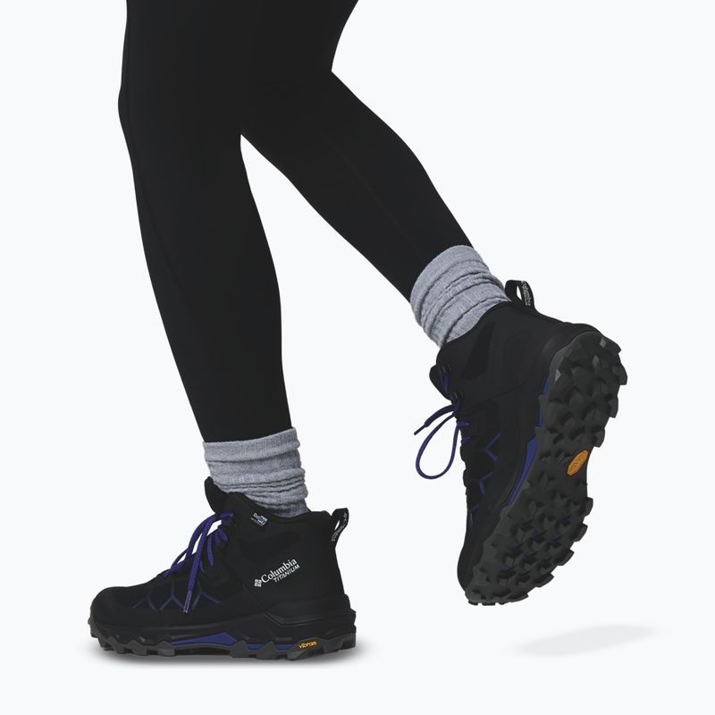Women's trekking boots Columbia Peakfreak Titanum Outdry Mid black/purple quartz 6