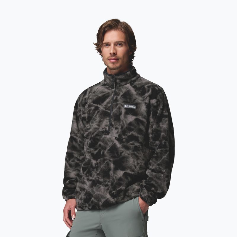 Men's fleece sweatshirt Columbia Timber Crest MTR Fleece Printed HZ black/icypeaks
