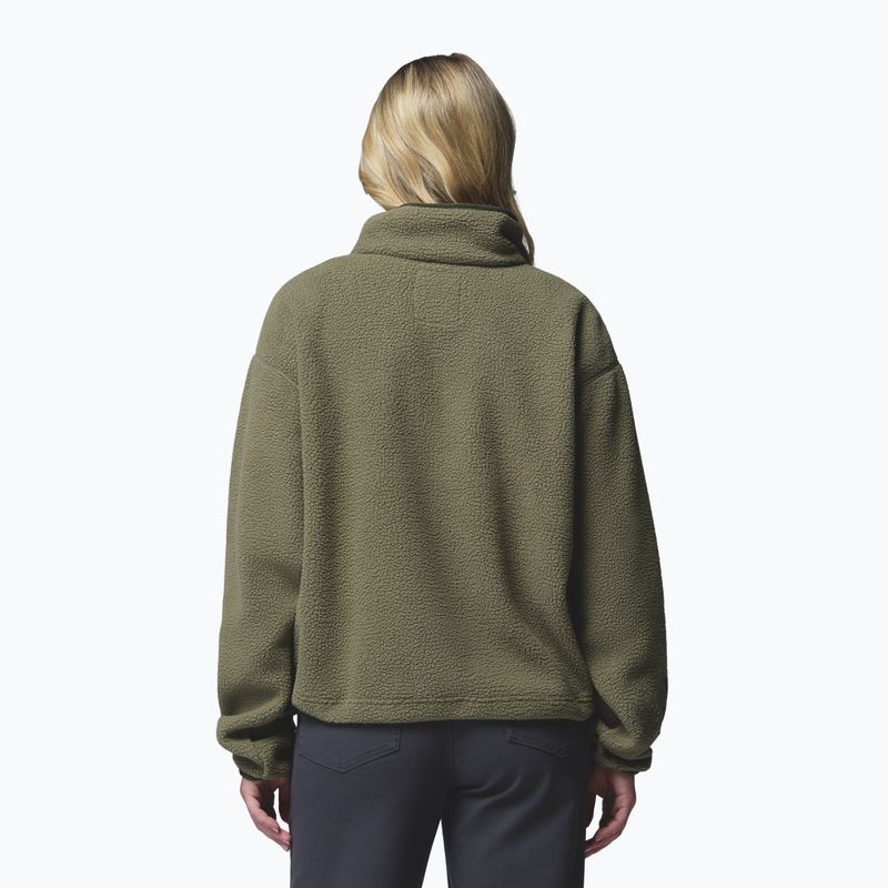 Women's fleece sweatshirt Columbia Helvetia II Cropped Half Snap Fleece stone green/safari 3