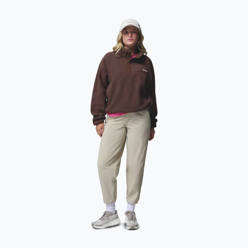 Women's fleece sweatshirt Columbia Helvetia II Cropped Half Snap Fleece tobacco 2