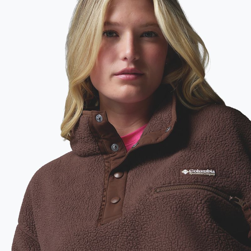 Women's fleece sweatshirt Columbia Helvetia II Cropped Half Snap Fleece tobacco 5