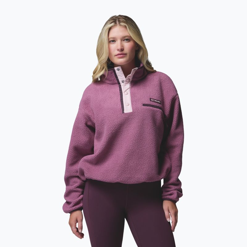 Women's fleece sweatshirt Columbia Helvetia II Cropped Half Snap Fleece antique mauve/mineral pink
