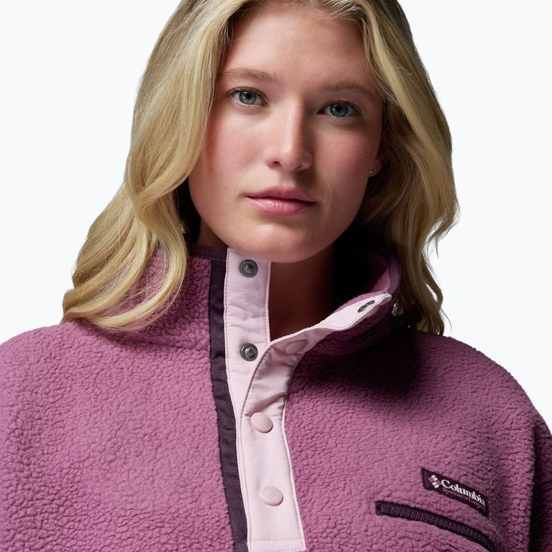 Women's fleece sweatshirt Columbia Helvetia II Cropped Half Snap Fleece antique mauve/mineral pink 5