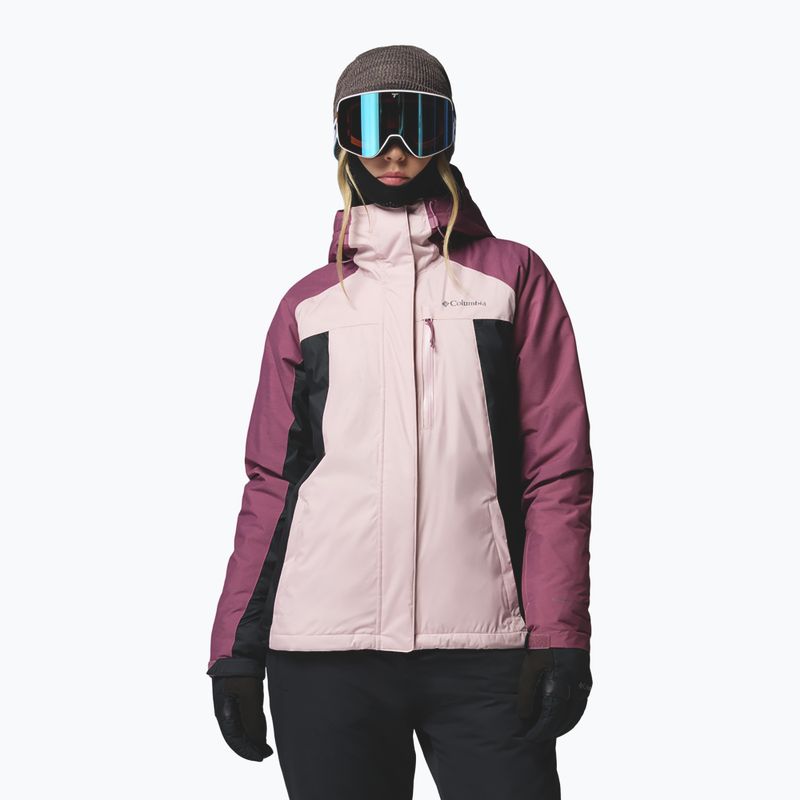 Women's ski jacket Columbia Snowy Summit Ins mineral pink/black/antique mauve x dye