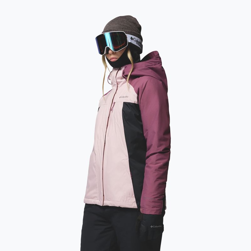 Women's ski jacket Columbia Snowy Summit Ins mineral pink/black/antique mauve x dye 5