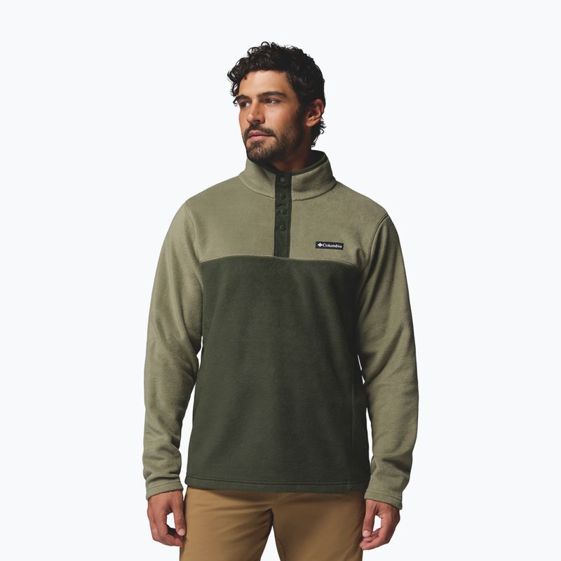 Men's fleece sweatshirt Columbia Steens Mountain Half Snap II stone green/greenscape