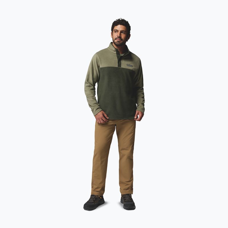 Men's fleece sweatshirt Columbia Steens Mountain Half Snap II stone green/greenscape 2