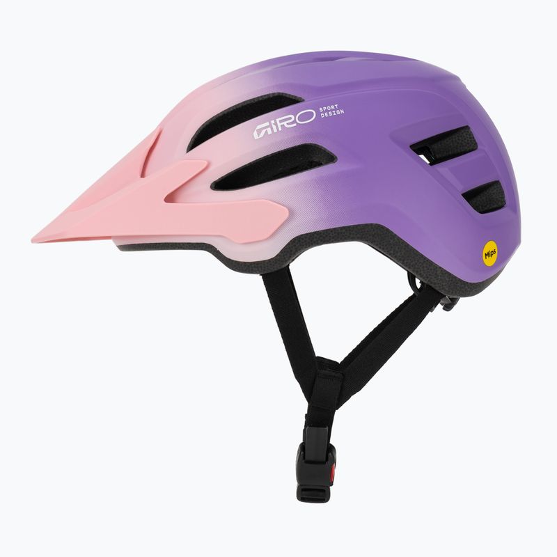 Children's bike helmet Giro Fixture II MIPS matte light pink/purple fade 3