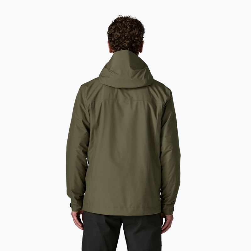 Men's rain jacket Patagonia Insulated Boulder Fork Rain basin green 2