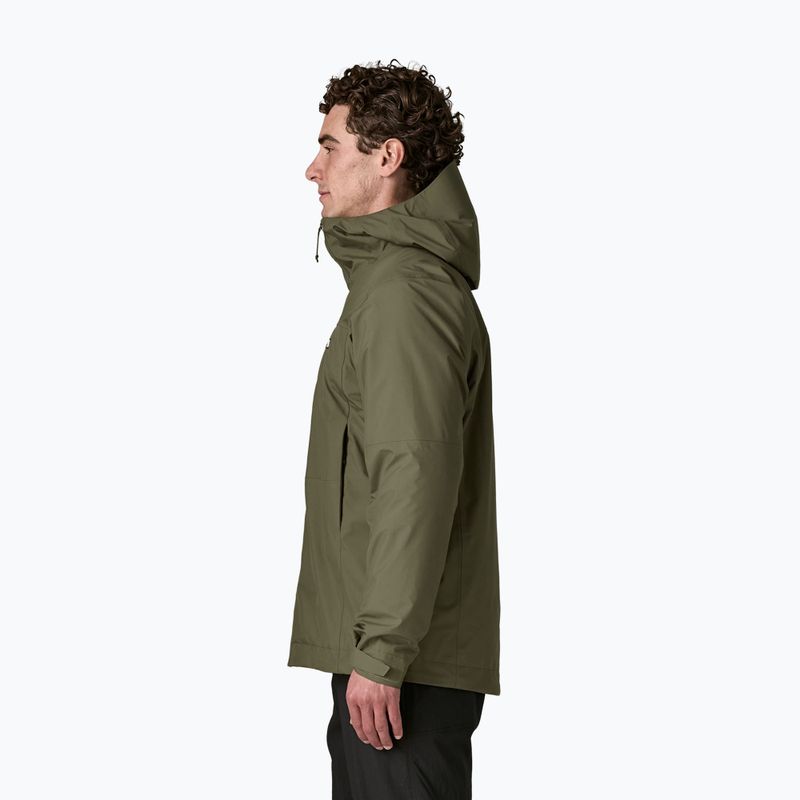 Men's rain jacket Patagonia Insulated Boulder Fork Rain basin green 3
