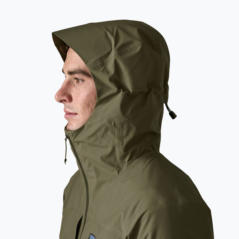 Men's rain jacket Patagonia Insulated Boulder Fork Rain basin green 4