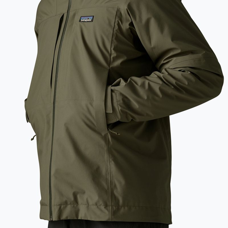 Men's rain jacket Patagonia Insulated Boulder Fork Rain basin green 5