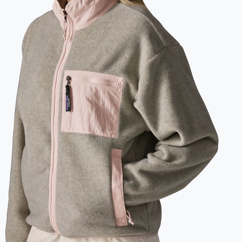 Women's fleece sweatshirt Patagonia Synchilla oatmeal heather w/pink frost 4