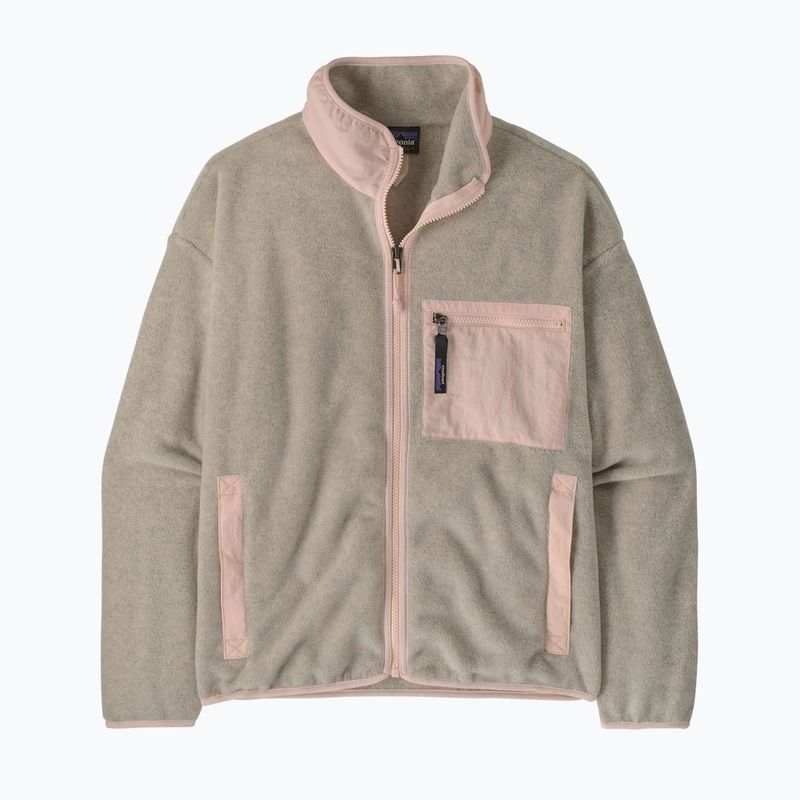 Women's fleece sweatshirt Patagonia Synchilla oatmeal heather w/pink frost 5
