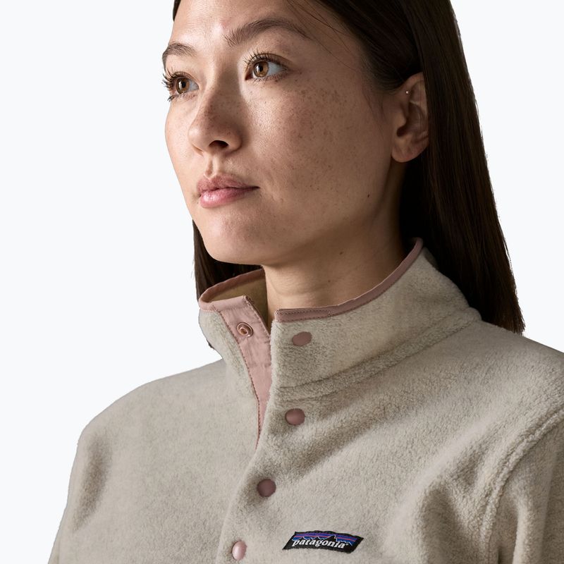 Women's fleece sweatshirt Patagonia Lightweight Synchilla Snap-T Pullover oatmeal heather w/moonrise taupe 5