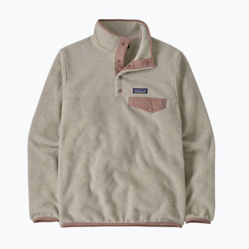 Women's fleece sweatshirt Patagonia Lightweight Synchilla Snap-T Pullover oatmeal heather w/moonrise taupe 7
