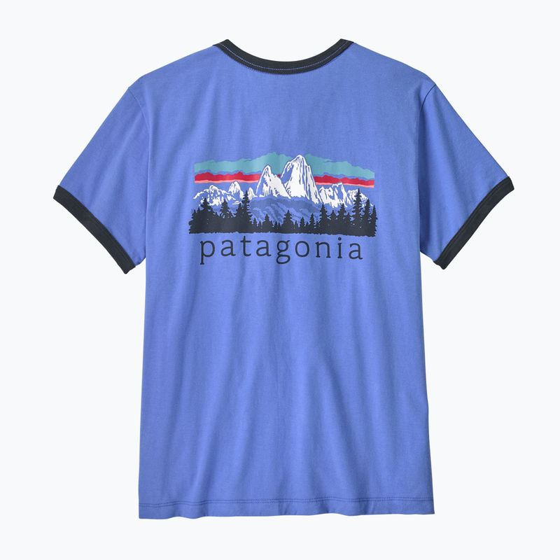 Women's T-shirt Patagonia Fitz Roy Foothills Ringer Tee diver blue 2
