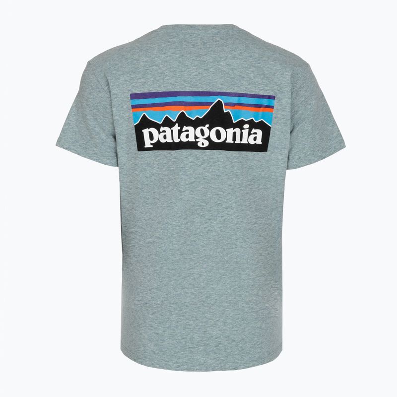 Women's T-shirt Patagonia P-6 Logo Responsibili-Tee blue sage 2