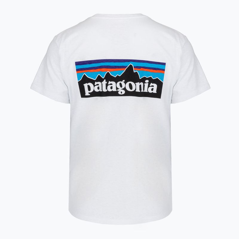 Women's T-shirt Patagonia P-6 Logo Responsibili-Tee fiber white 2